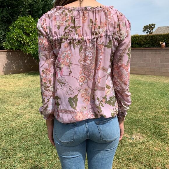 SOHO JEANS NY&CO PINK FLORAL TOP SIZE XS - Picture 5 of 11